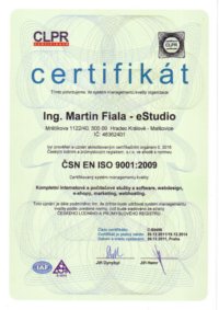 ISO certifikát eStudio.cz